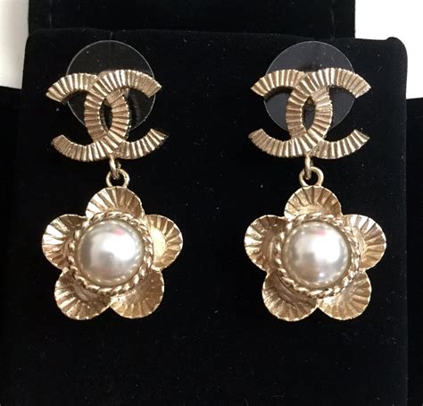 chanel vintage earrings replica|vintage chanel camellia earrings.